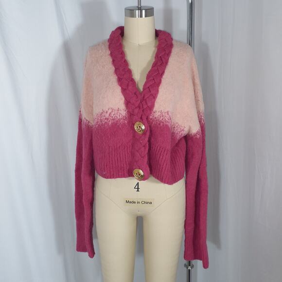 Nana Jacqueline 'Daphne Diamond' Pink Cardigan Size L - Picture 2 of 4